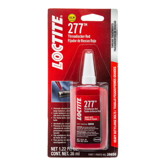 Loctite Threadlocker 277™ - Large Threads/Red 36ml Bottle - Case of 6