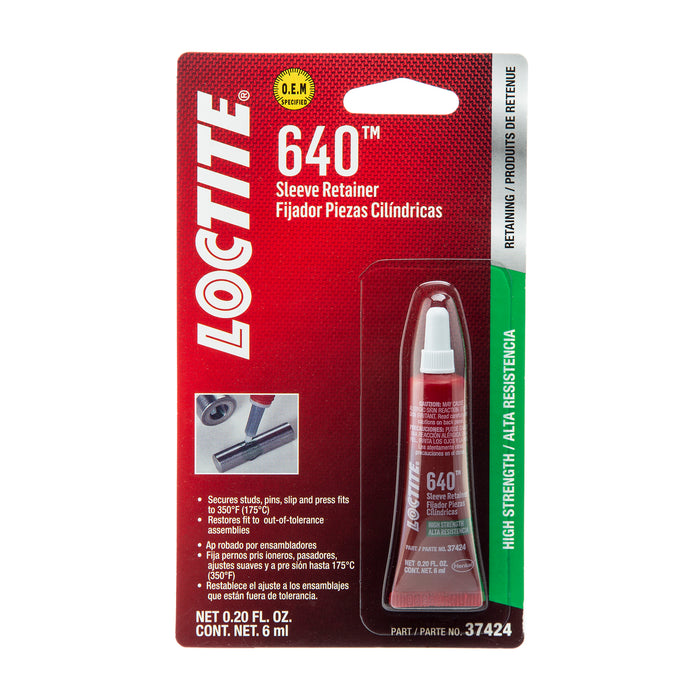 24 Count Loctite 640 Green High-Strength Sleeve Retainer 0.2 oz. Tubes (6mL)