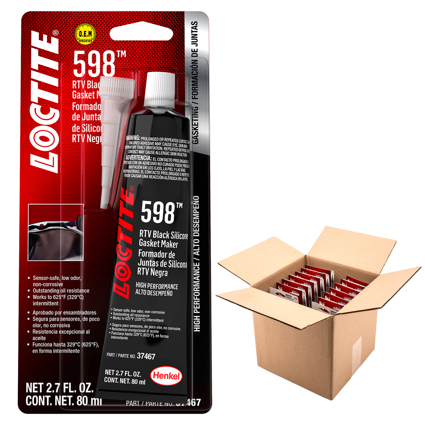 Loctite 598 RTV Black Silicone Gasket Maker 2.7 oz. 24 Tubes | Hardware ...