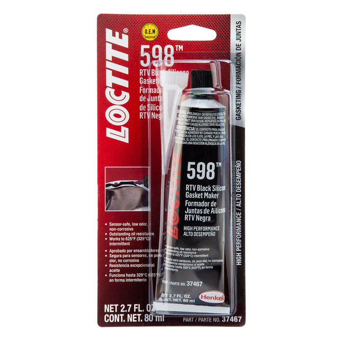 24 Count Loctite 598 RTV Black Silicone Gasket Maker 2.7 oz. Tubes (80mL)