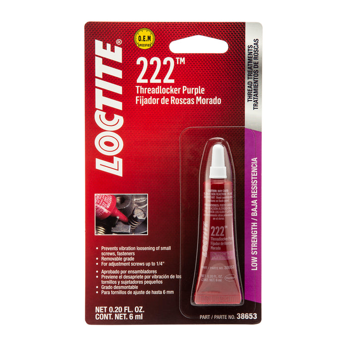 36 Count 222 Purple Threadlocker Low Strength 0.2 oz. Tubes (6mL)