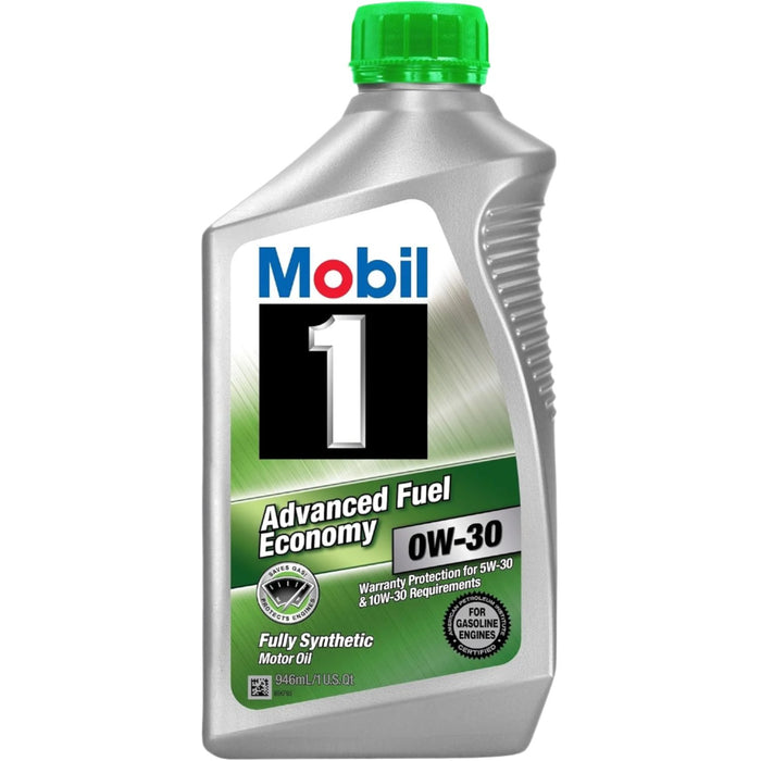 24 Count Mobil 1 Advanced Fuel Economy 0W30 Fully Synthetic Motor Oil Quart Bottles