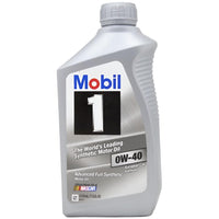 Mobil 1 Euro 0W-40 Advanced Full Synthetic Motor Oil Quart Bottles - Case of 6