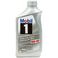 Mobil 1 Advanced 15W-50 Full Synthetic Motor Oil Quart Bottles - Case of 6