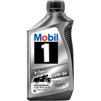 Mobil 1 V-Twin 20W50 Fully Synthetic 4 Cycle Motorcycle Oil Quart Bottles - Case of 6