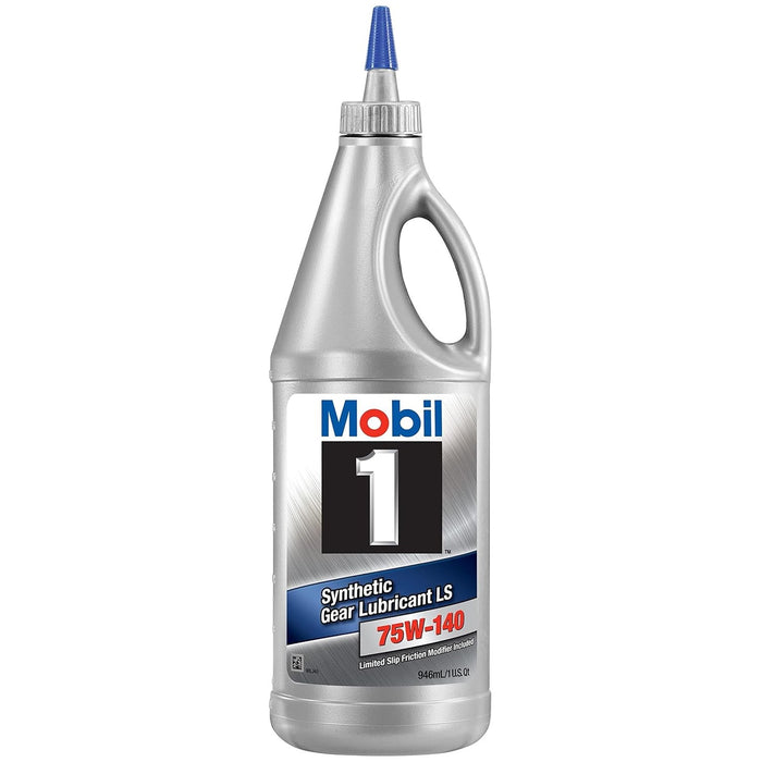 12 Count Mobil 1 LS 75W-140 Synthetic Gear Lubricant Quart Bottles