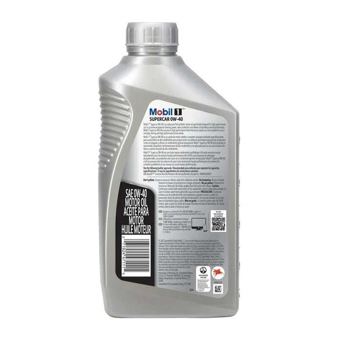 Mobil 1 0W-40 Supercar Full Synthetic Motor Oil 1 Quart - 6 Bottles - sale