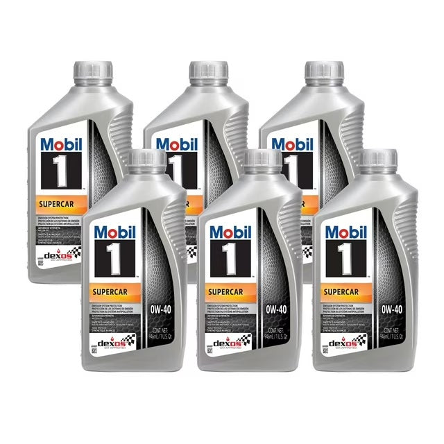 Mobil 1 0W-40 Supercar Full Synthetic Motor Oil 1 Quart - 6 Bottles - sale