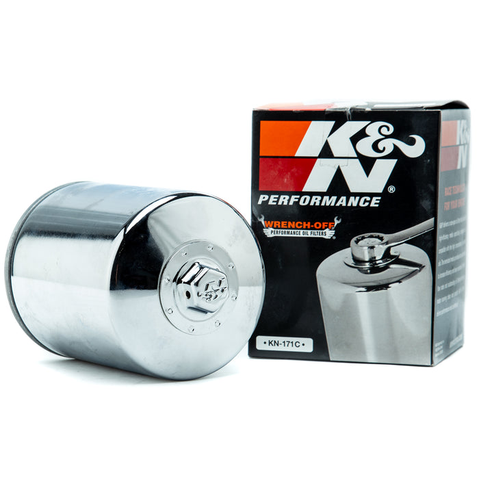 V-Twin 20W50 Power Pack Oil Bundle with K&N High Performance Oil Filter CHROME 4 Kits
