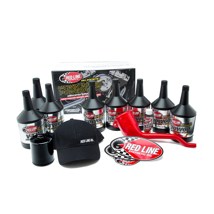 V-Twin 20W60 Power Pack Extra Large Oil Bundle with K&N High Performance Oil Filter BLACK 4 Kits
