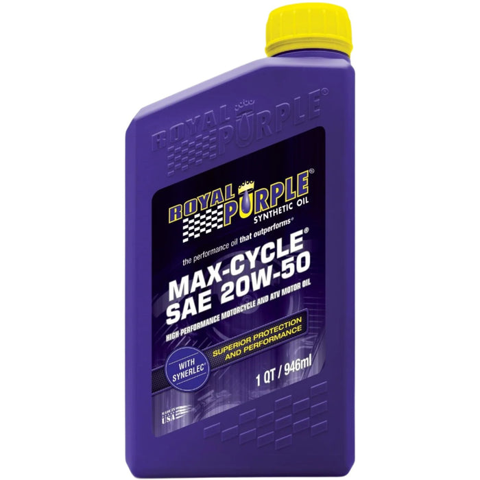 24 Count Royal Purple Max Cycle 20W-50 High Performance Synthetic Motorcycle Oil Quart Bottles