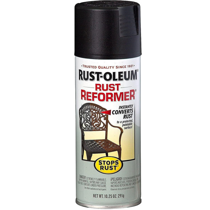 24 Cans Rust Reformer Water-Based Stops Rust Spray 10.25 oz. Flat Black