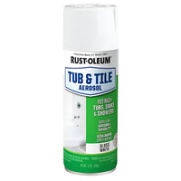 Rust-Oleum Tub and Tile Aerosol Gloss White Spray Paint 12 oz. Can - Case of 12