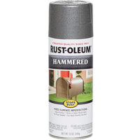 Rust-Oleum Hammer Texture Enamel Stops Rust Paint applicator 12 oz. Gray 18 Cans