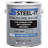STEEL-IT Polyurethane Topcoat Weldable Coating Steel Gray Gallon Can - Case of 4