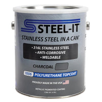 STEEL-IT Polyurethane Topcoat Weldable Coating Matte Charcoal Gallon Can - Case of 4