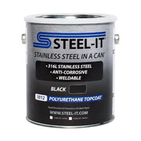 STEEL-IT Polyurethane Topcoat Weldable Coating Black Gallon Can - Case of 4