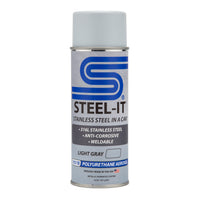 STEEL-IT Polyurethane Aerosol Weldable Industrial Paint Coating Light Gray 14 oz. Spray Cans 24 Cans
