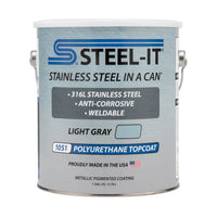 STEEL-IT Polyurethane Topcoat Weldable Coating Light Gray Gallon Cans 4 Cans