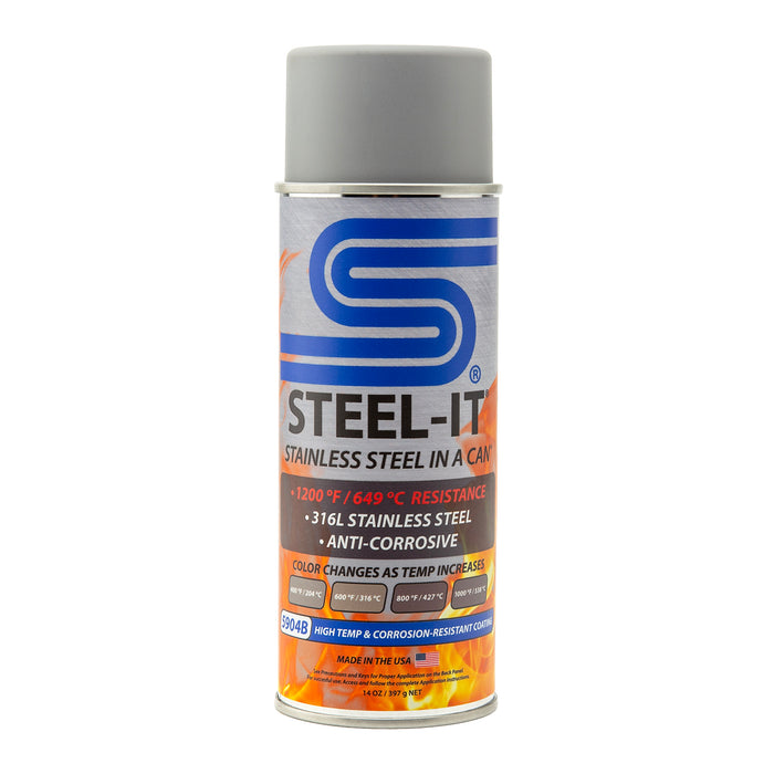 24 Count STEEL-IT Color Changing High Temp Aerosol Coating Steel Gray 14 oz. Spray Cans