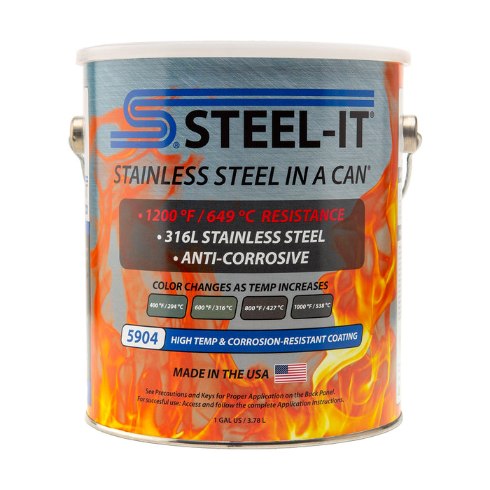 4 Count STEEL-IT High Temp Coating Steel Gray Gallon Cans