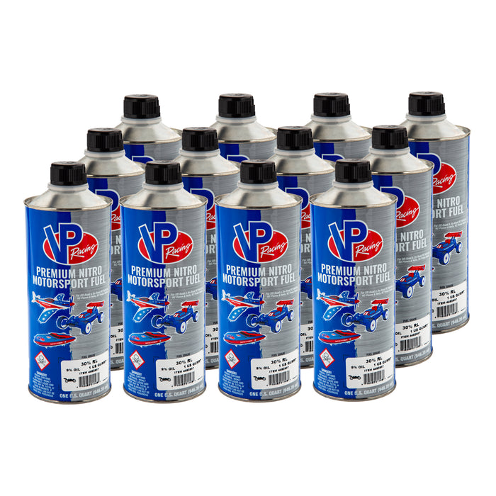 VP Racing 30% RL Blend RC Car Nitro Fuel - 9% Oil Premixed Quart - Case of 12