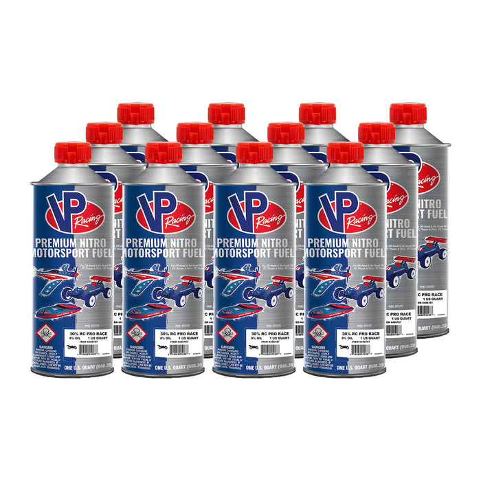 VP Racing 30% RC Pro Race Nitro Fuel - 9% Oil Premixed Quart 12 Cans - Case of 12