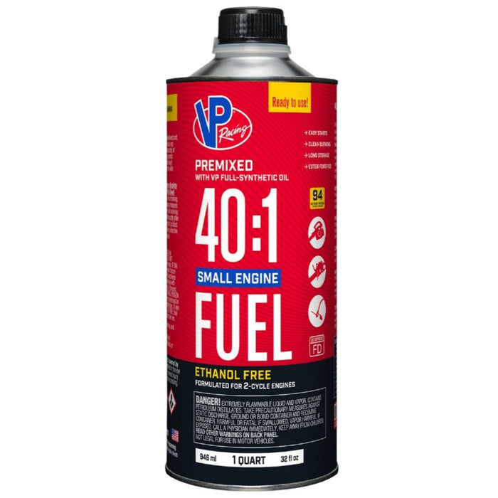 8 Count VP Racing SEF 2-Cycle Small Engine Fuel - 40:1 Premixed Quart Cans