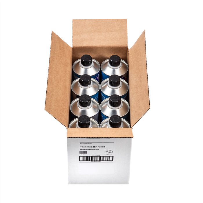 VP Racing Powermix 2-Cycle Blend RC Nitro Fuel - 25:1 Premixed Quart - Case of 8