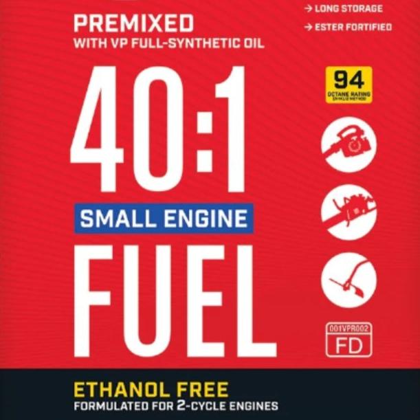 20 Count VP Racing SEF 2-Cycle Small Engine Fuel - 40:1 Premixed Gallon Cans