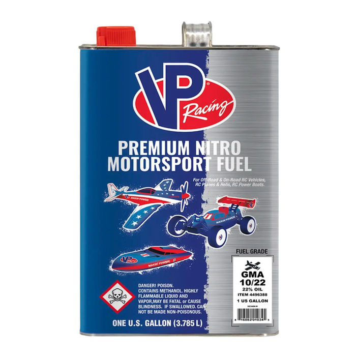 6 Count VP Racing 10/22 GMA Aviation RC Nitro Fuel - 22% Oil Premixed Gallon