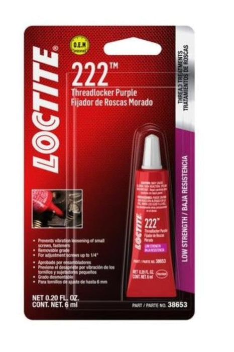 36 Tube Case Loctite 222 Purple Threadlocker Low Strength 0.2 oz. Tube (6mL)