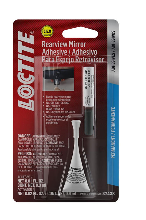 60 Piece Case Loctite Rearview Mirror Adhesive Permanent  Bond, Adhesive 0.01 oz. (0.3mL) and Activator 0.02 oz. (0.6mL)